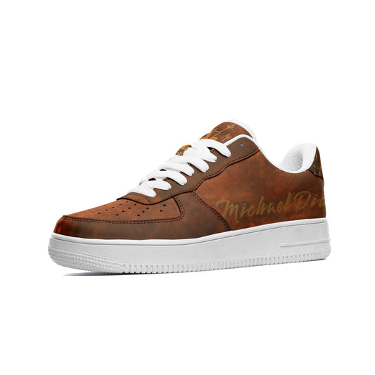 Louie Brown "Michael Antonio" Unisex Low Top Leather Sneakers