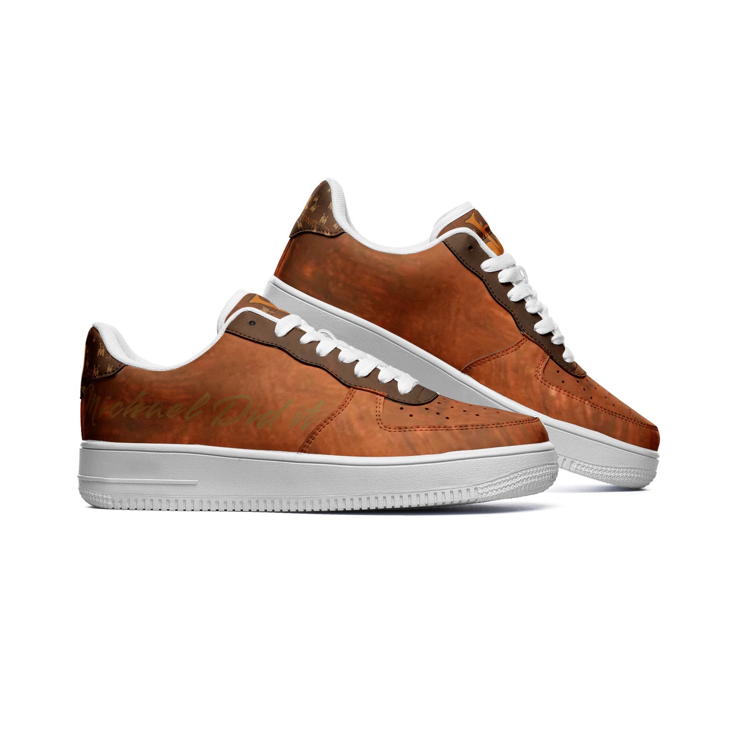 Louie Brown "Michael Antonio" Unisex Low Top Leather Sneakers