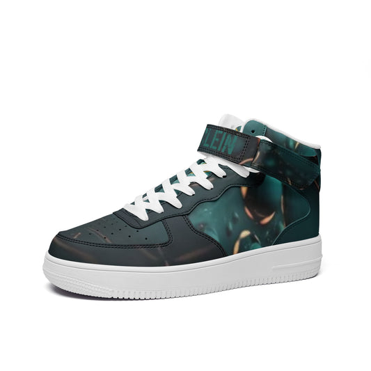 "Deep Sea"-Unisex high Top Leather Sneakers