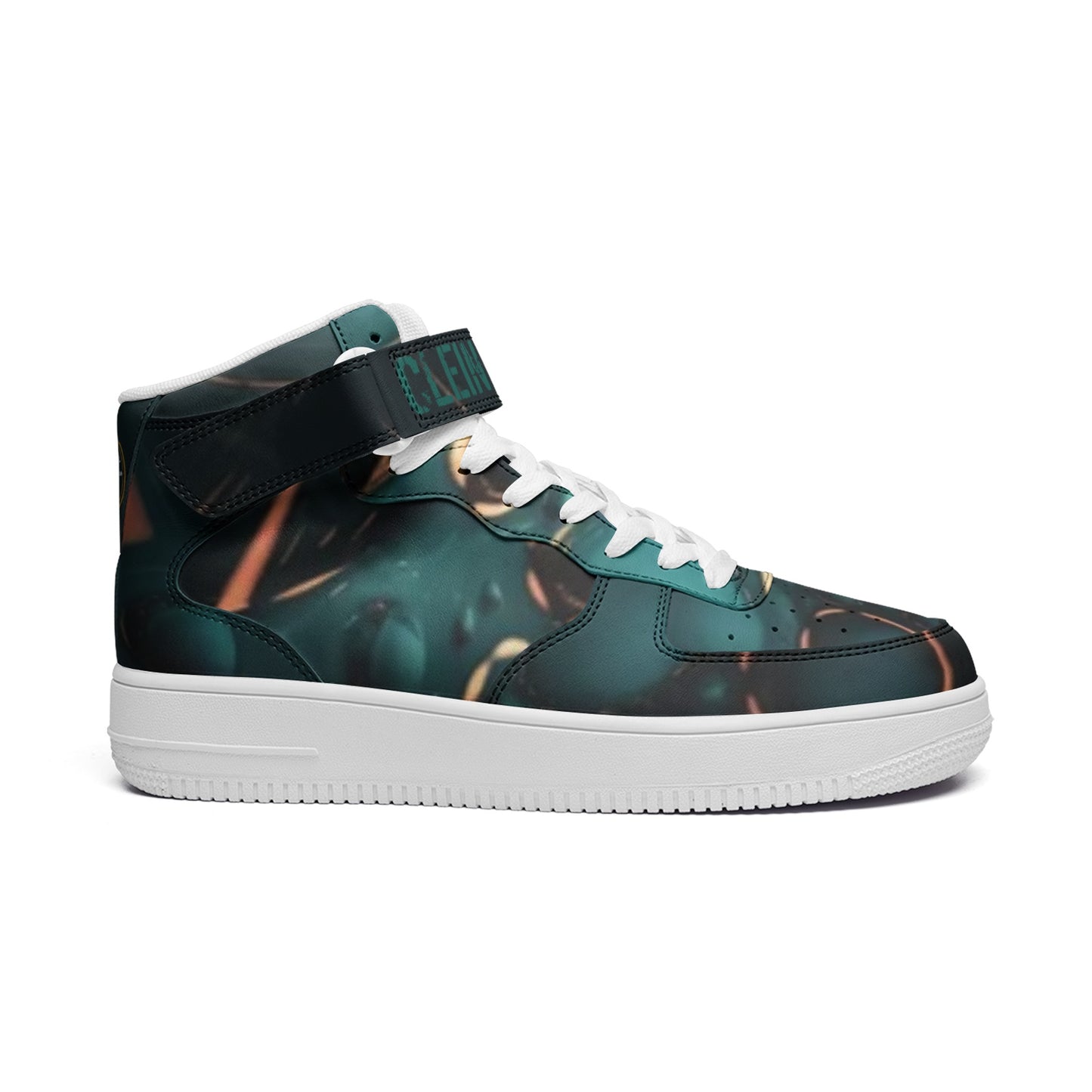 "Deep Sea"-Unisex high Top Leather Sneakers