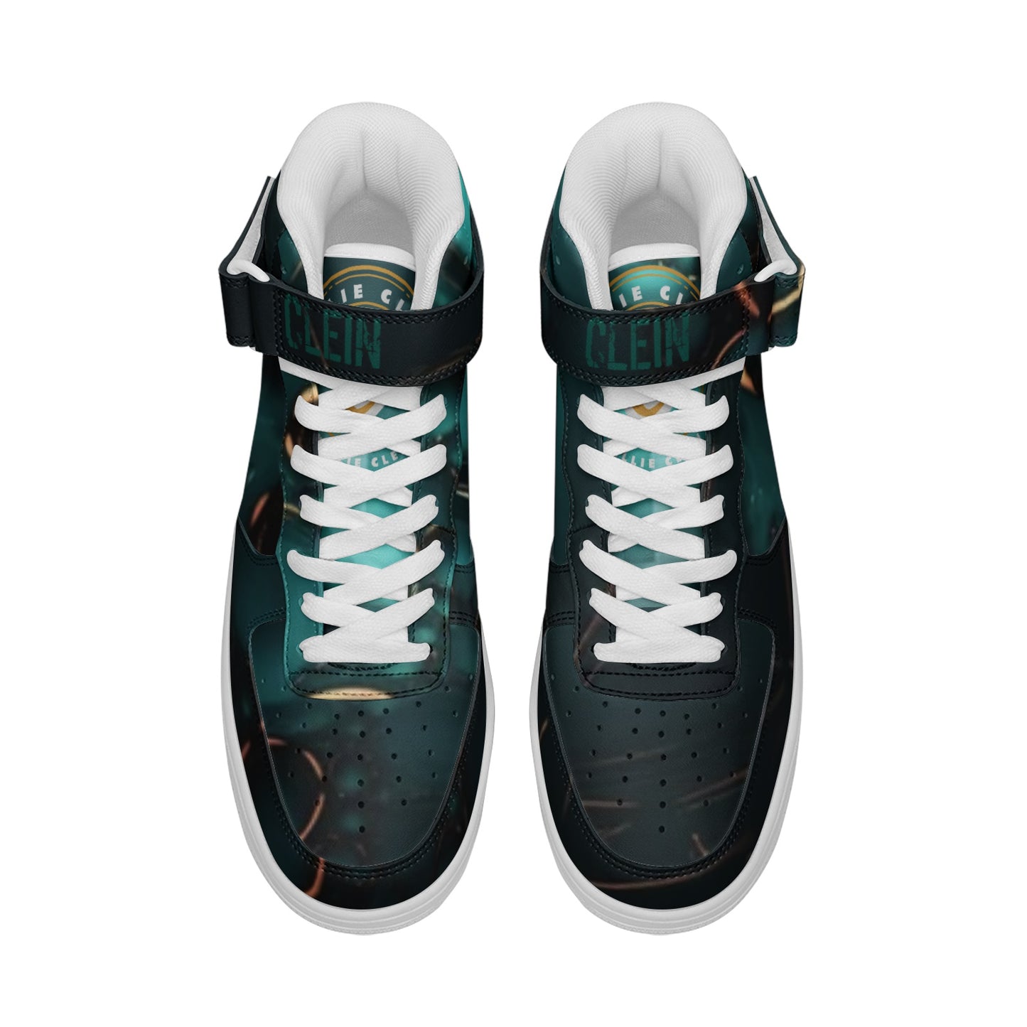 "Deep Sea"-Unisex high Top Leather Sneakers