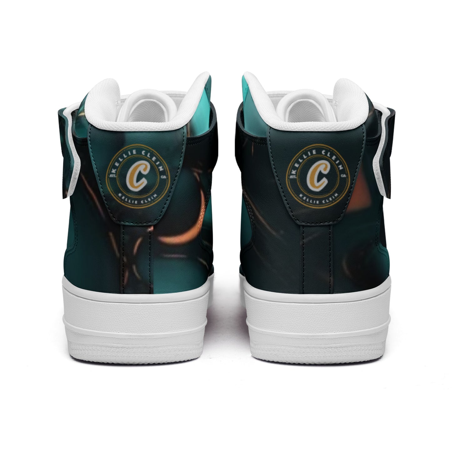 "Deep Sea"-Unisex high Top Leather Sneakers