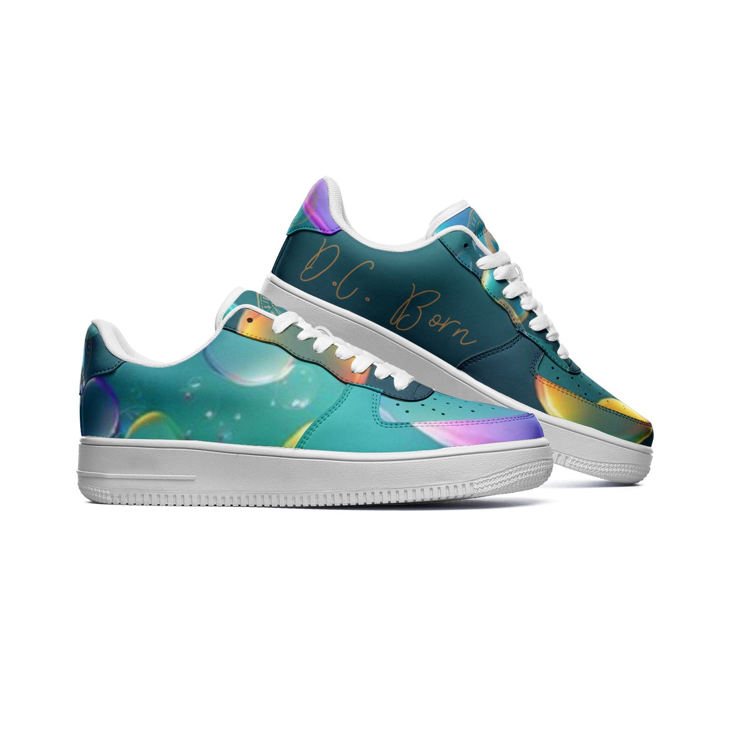 "Aqua City"-Unisex Low Top Leather Sneakers