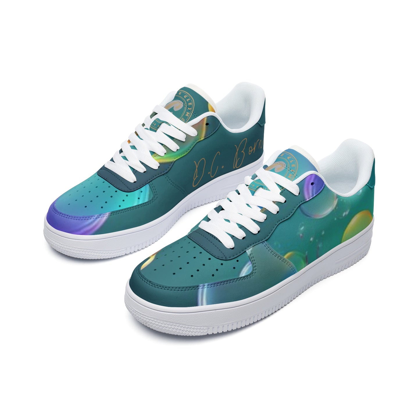 "Aqua City"-Unisex Low Top Leather Sneakers