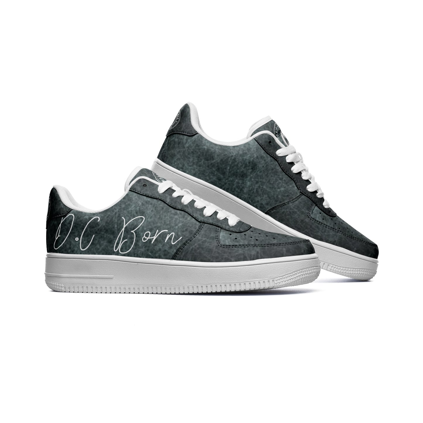 "Concrete Jungle" Unisex Low Top Leather Sneakers