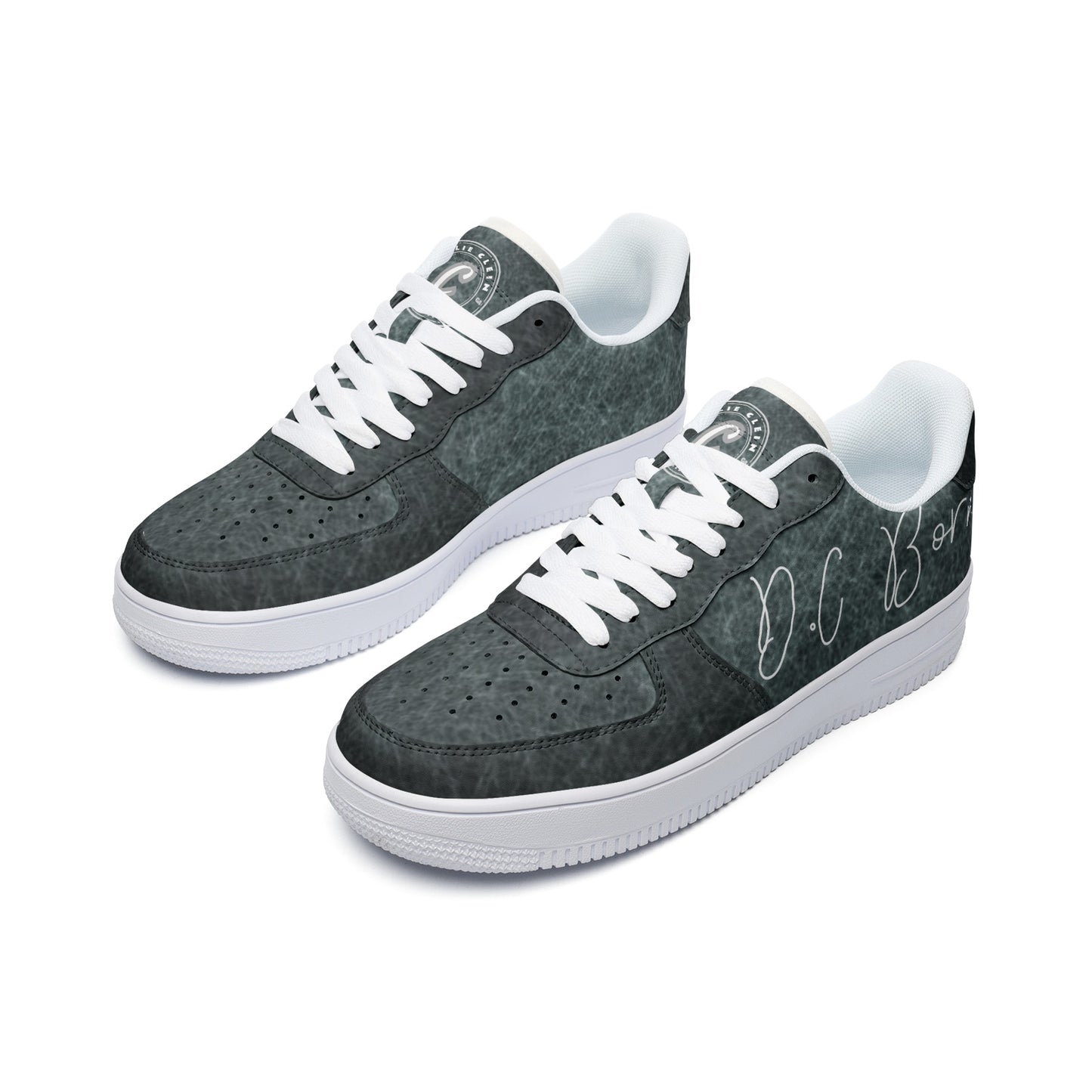 "Concrete Jungle" Unisex Low Top Leather Sneakers