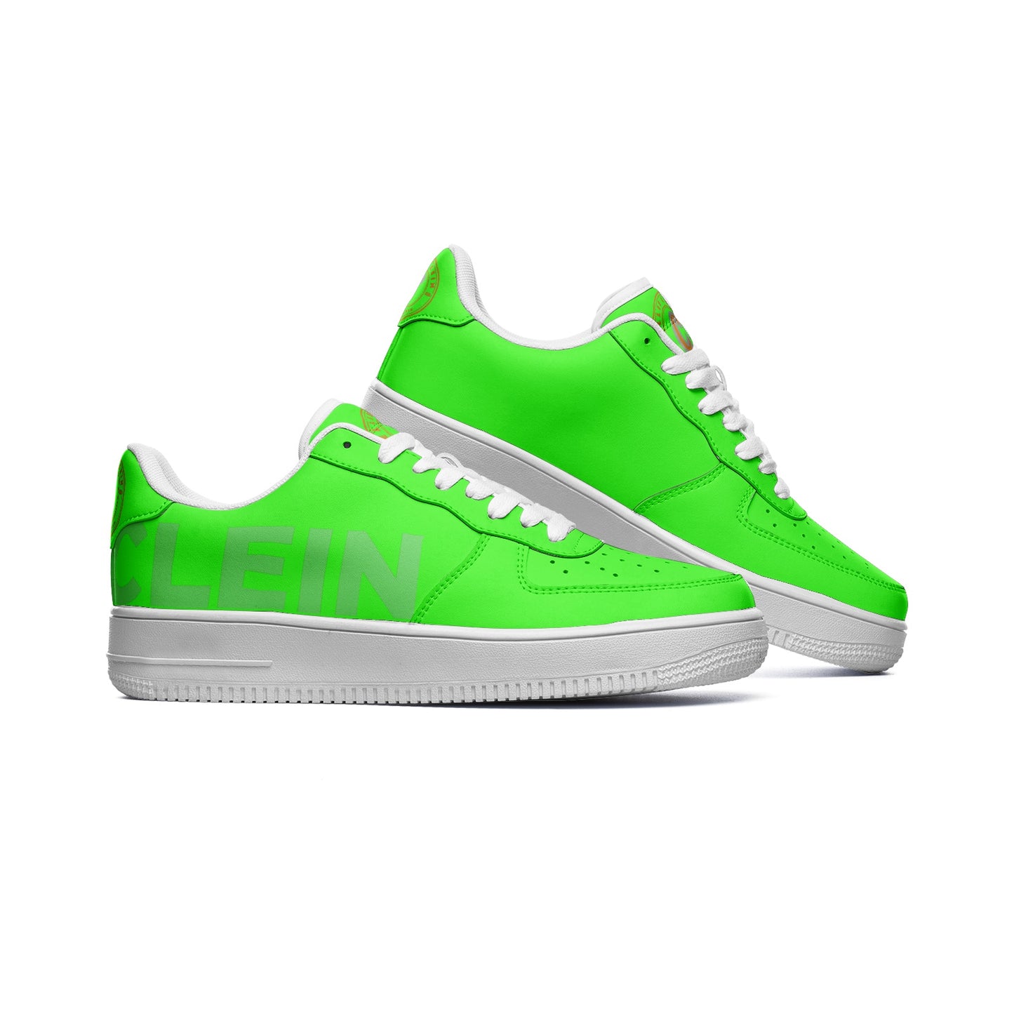 Kellie Clein "Riddler Green"-Unisex Low Top Leather Sneakers