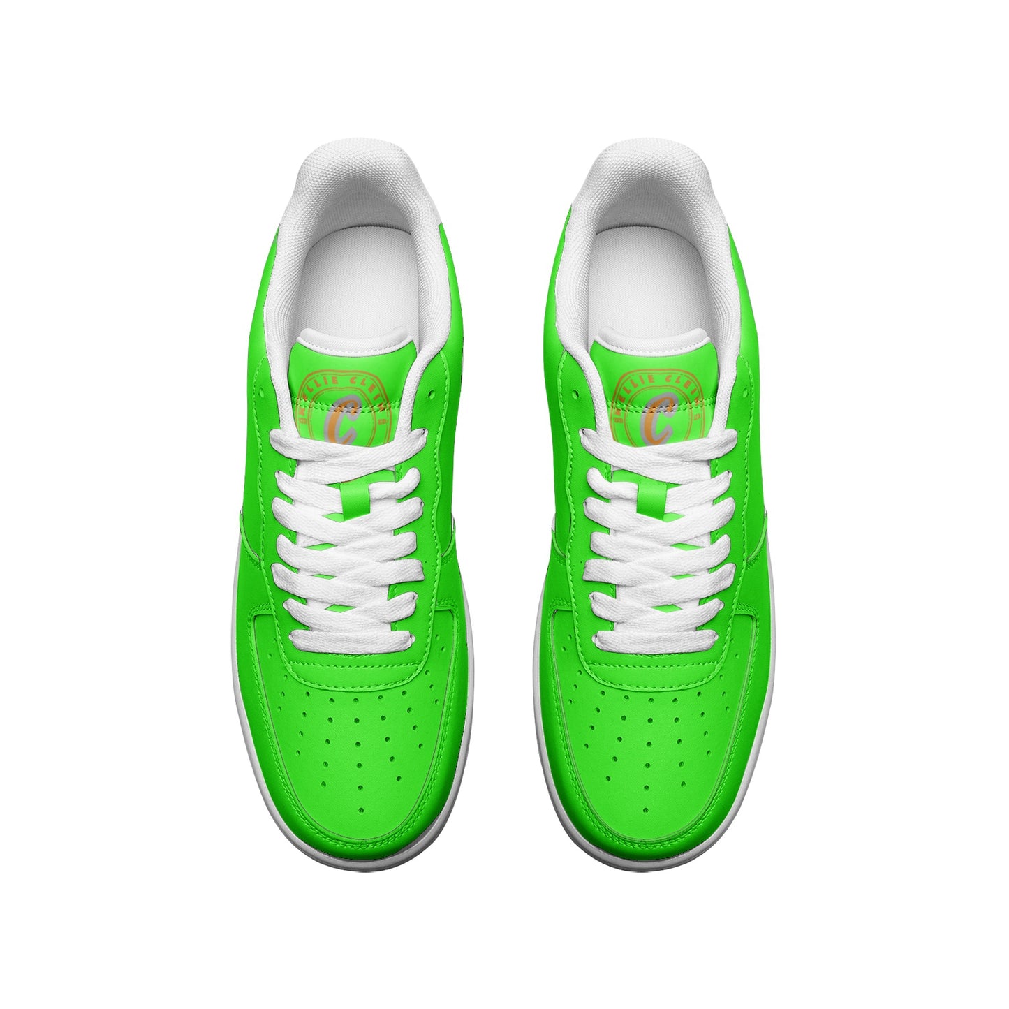 Kellie Clein "Riddler Green"-Unisex Low Top Leather Sneakers