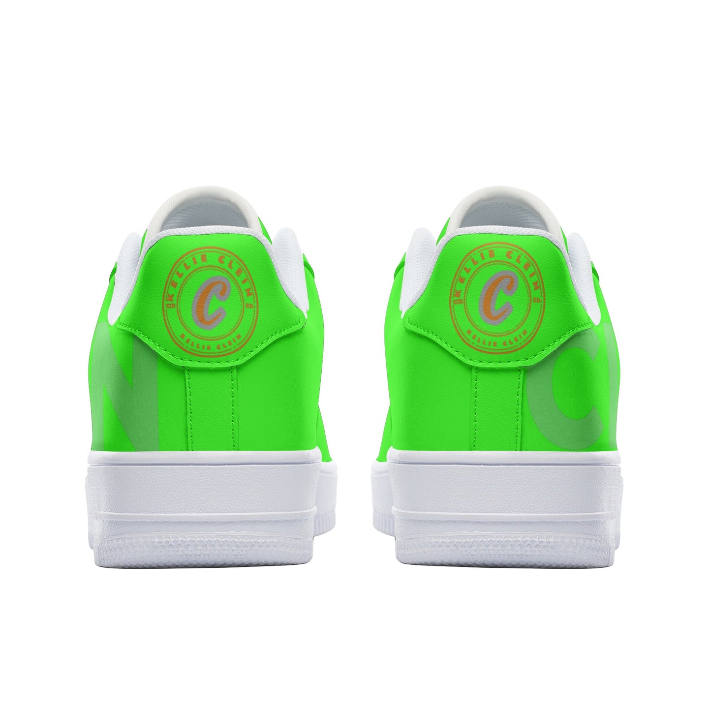 Kellie Clein "Riddler Green"-Unisex Low Top Leather Sneakers