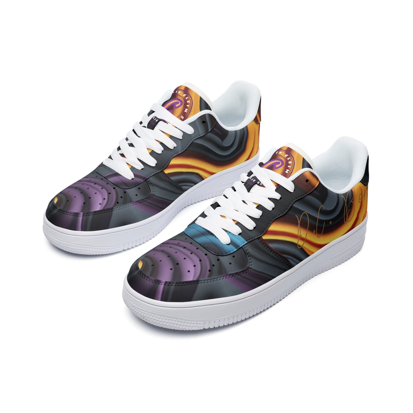 "Purple Haze" Unisex Low Top Leather Sneakers