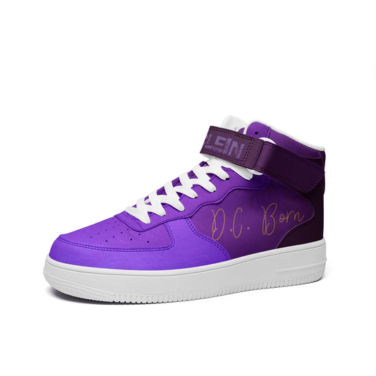 "Purple Rain" Unisex high Top Leather Sneakers