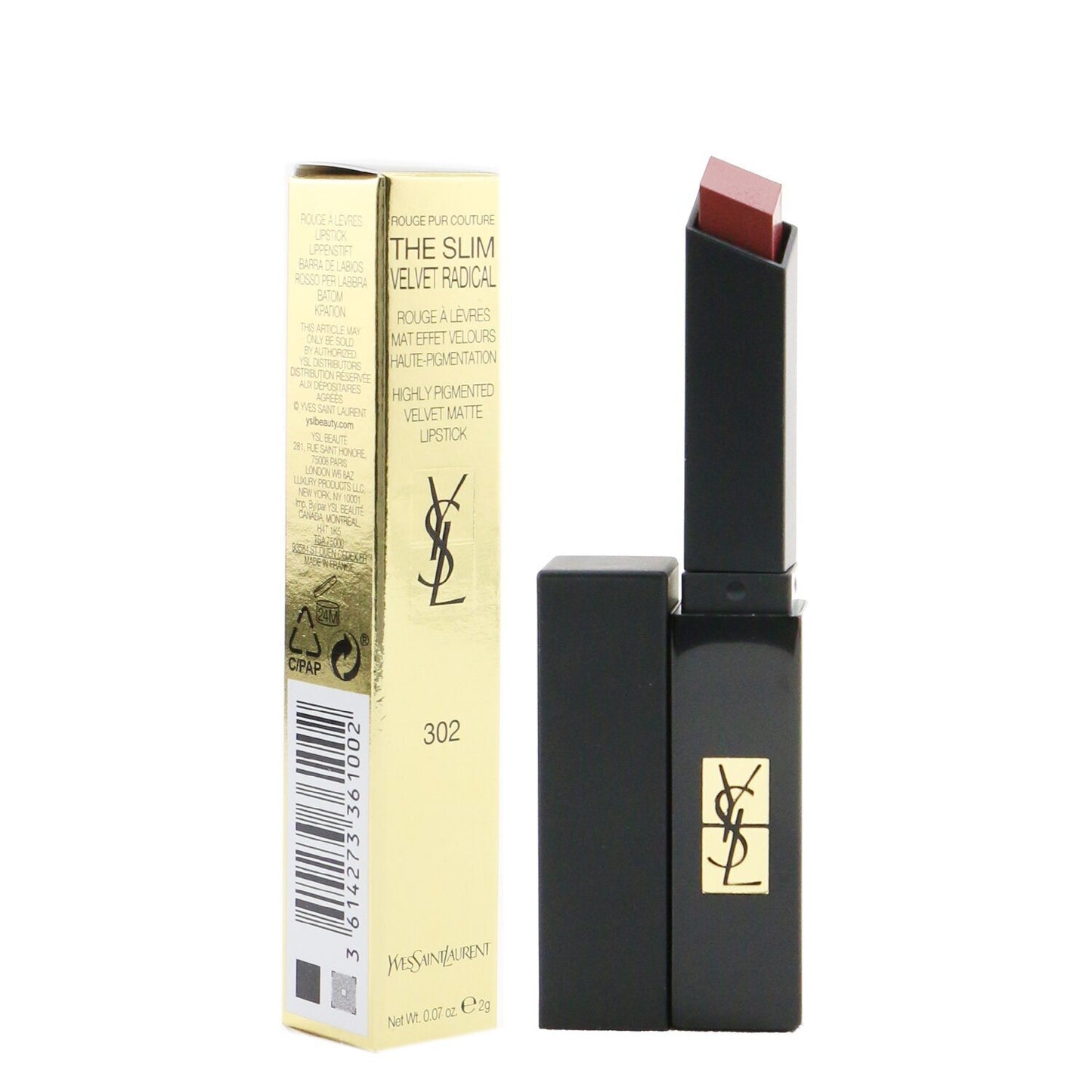 YVES SAINT LAURENT - Rouge Pur Couture The Slim Velvet Radical Matte Lipstick - # 302 Brown No Way Back LC686200 / 361002 2g/0.07oz