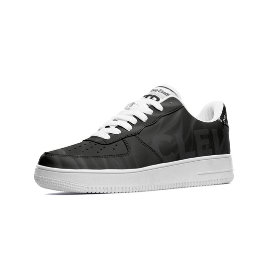"Extra Extra"-Stealth Black- Unisex Low Top Leather Sneakers