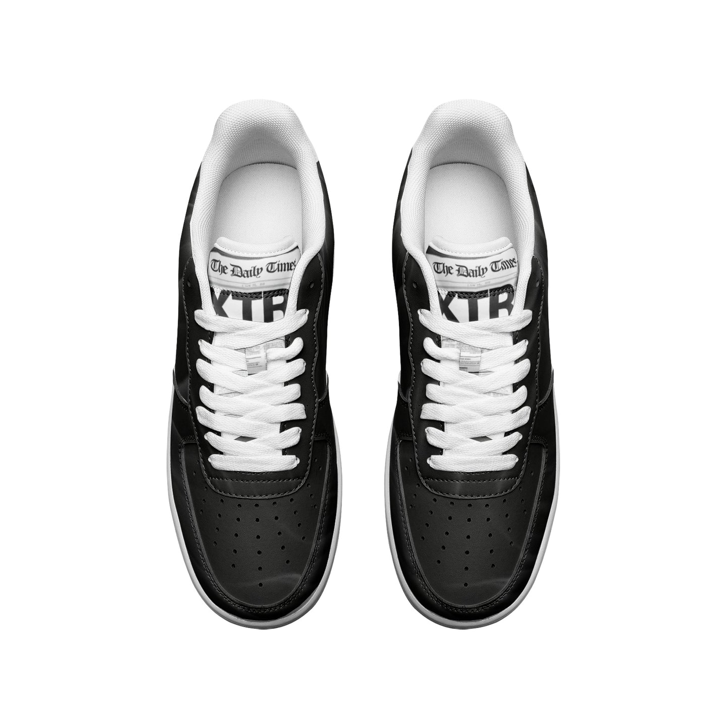 "Extra Extra"-Stealth Black- Unisex Low Top Leather Sneakers