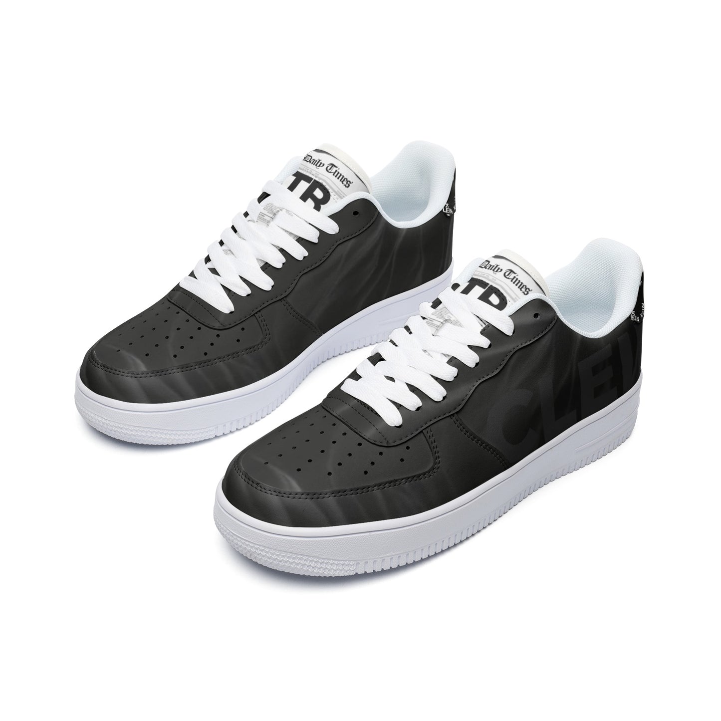 "Extra Extra"-Stealth Black- Unisex Low Top Leather Sneakers