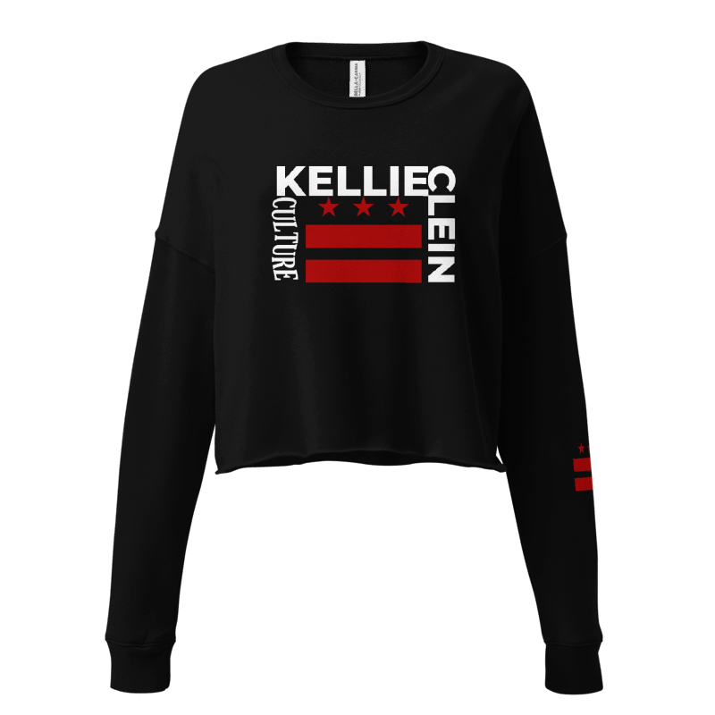 Kellie Clein Culture-Embroidered Crop Hoodie