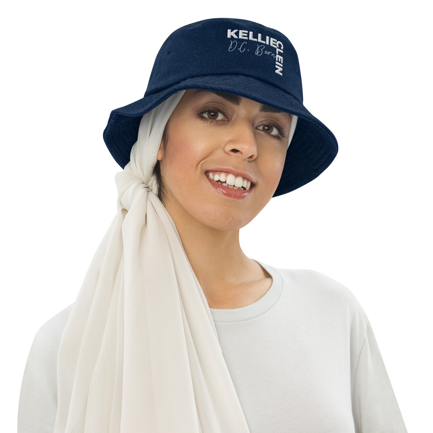 Kelie Clein "D.C Born"-Denim bucket hat