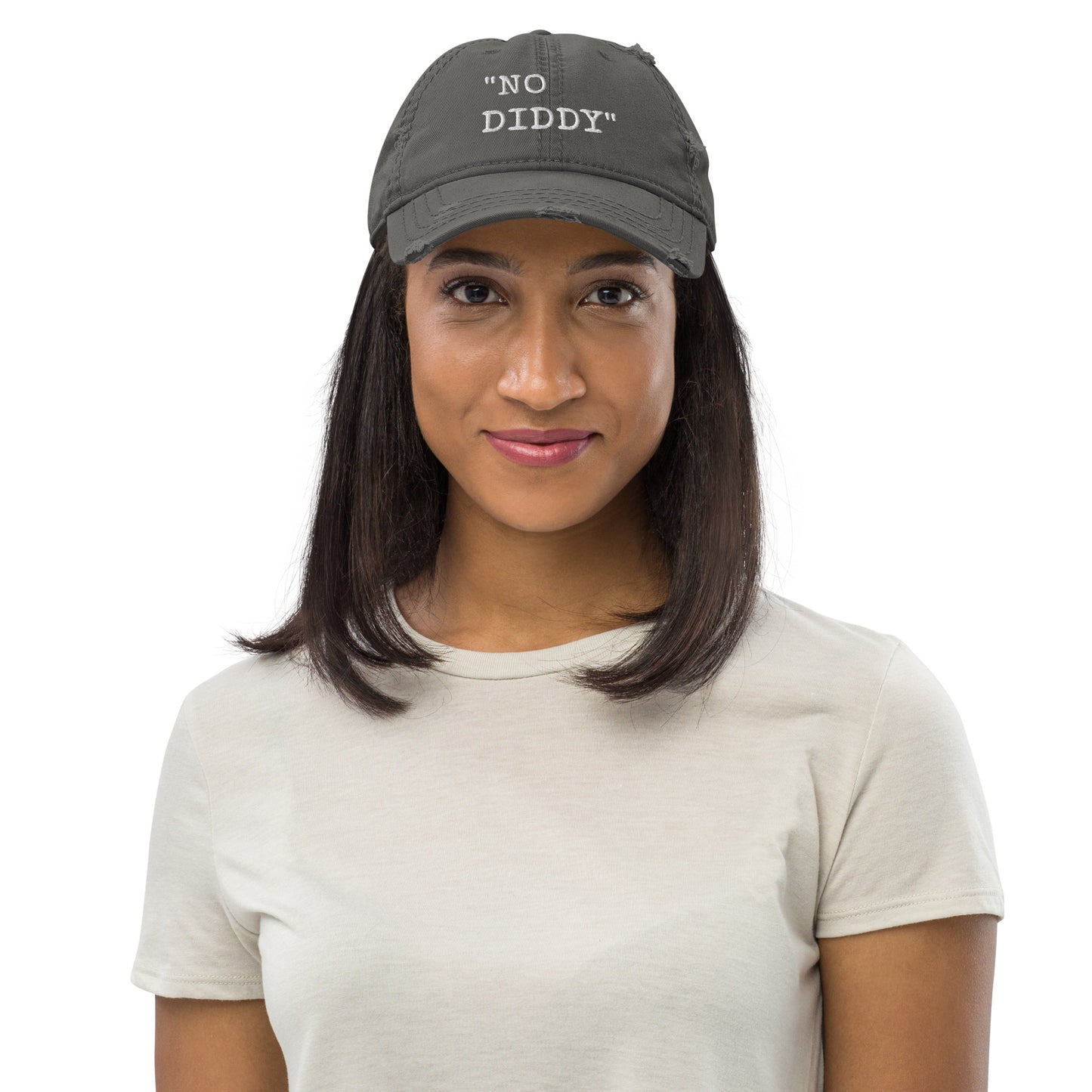 Kellie Clein-"No Diddy" Distressed Dad Hat