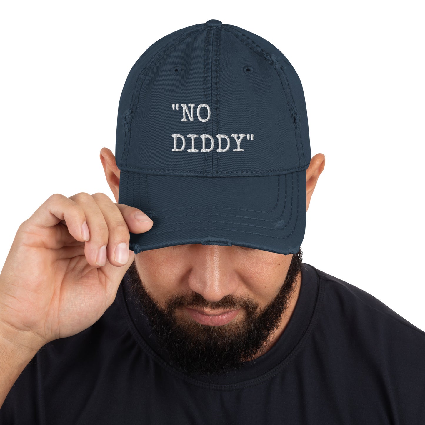 Kellie Clein-"No Diddy" Distressed Dad Hat