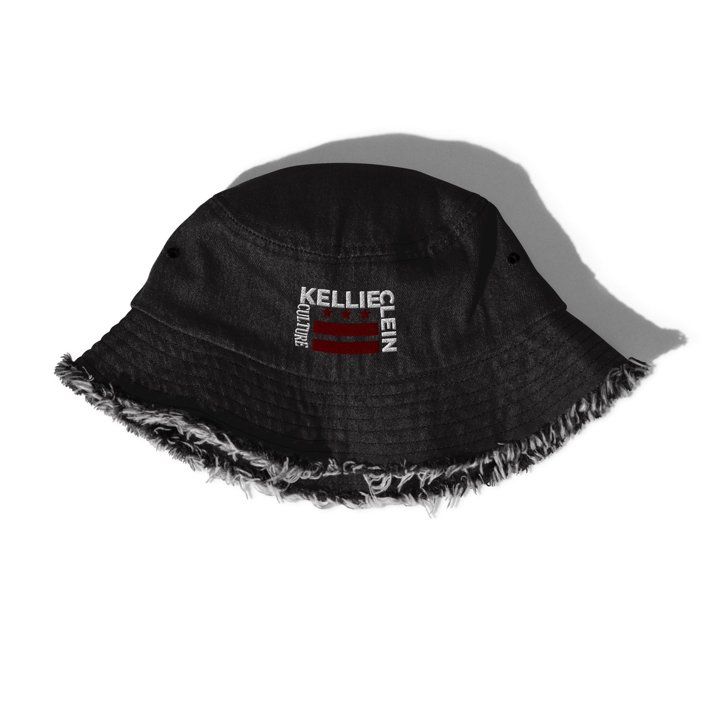 Kellie Clein Culture-Distressed denim bucket hat