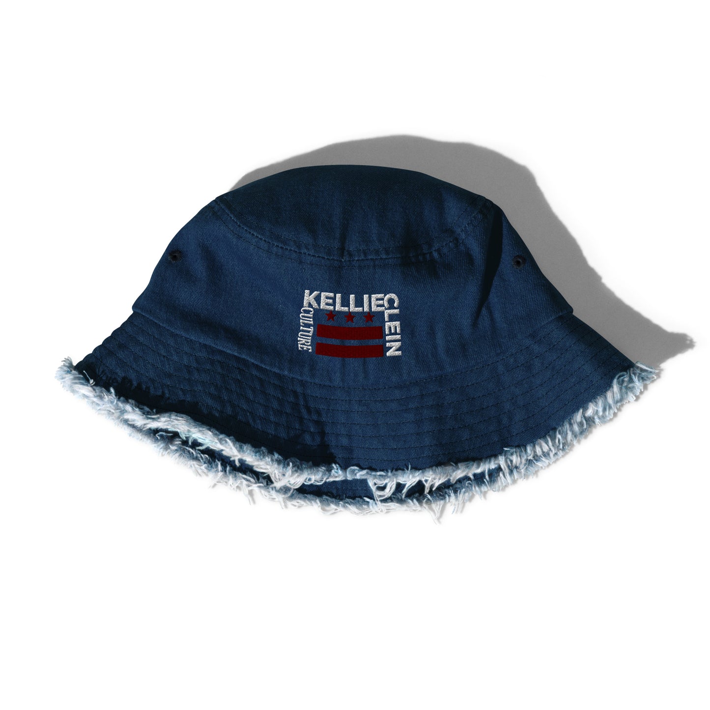 Kellie Clein Culture-Distressed denim bucket hat