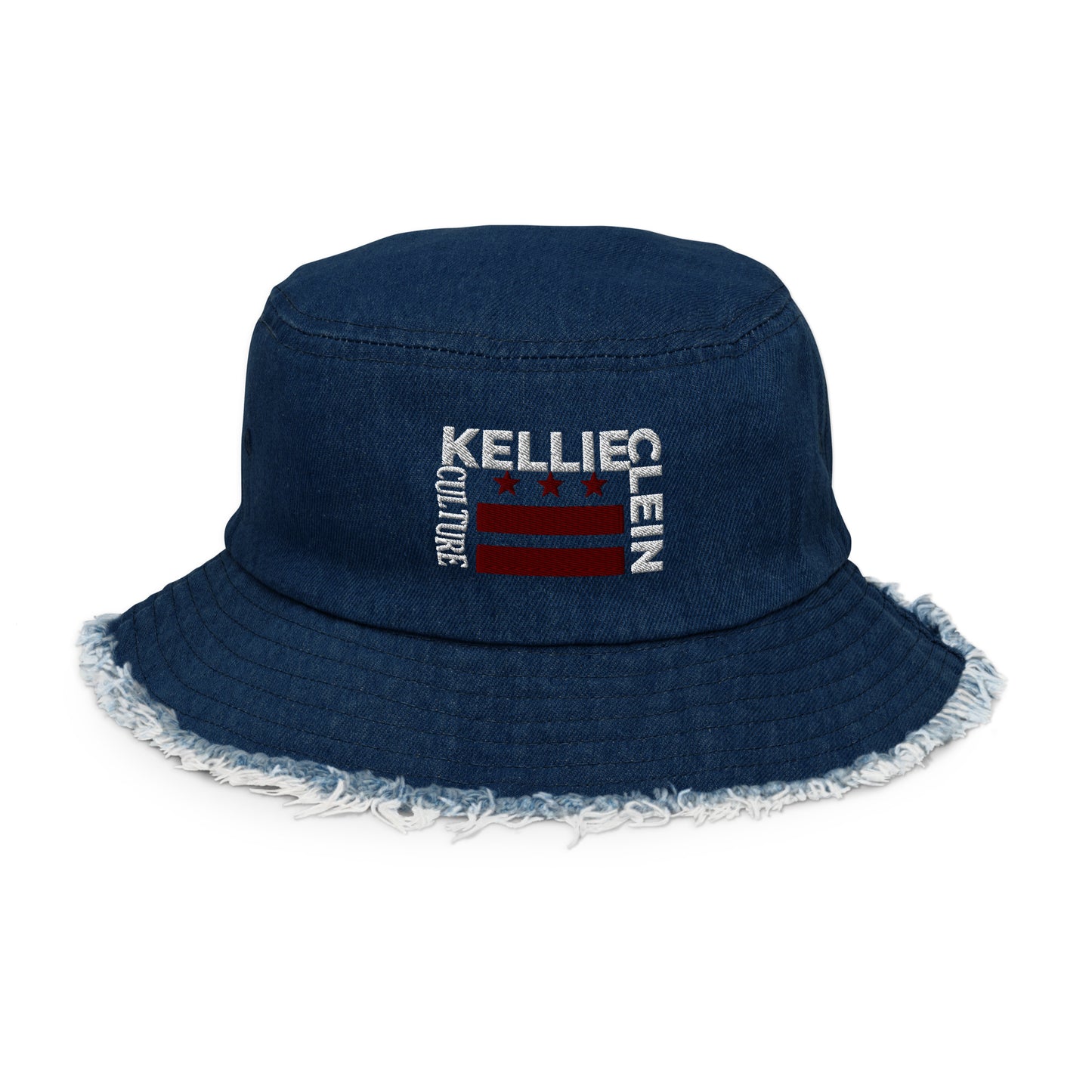 Kellie Clein Culture-Distressed denim bucket hat