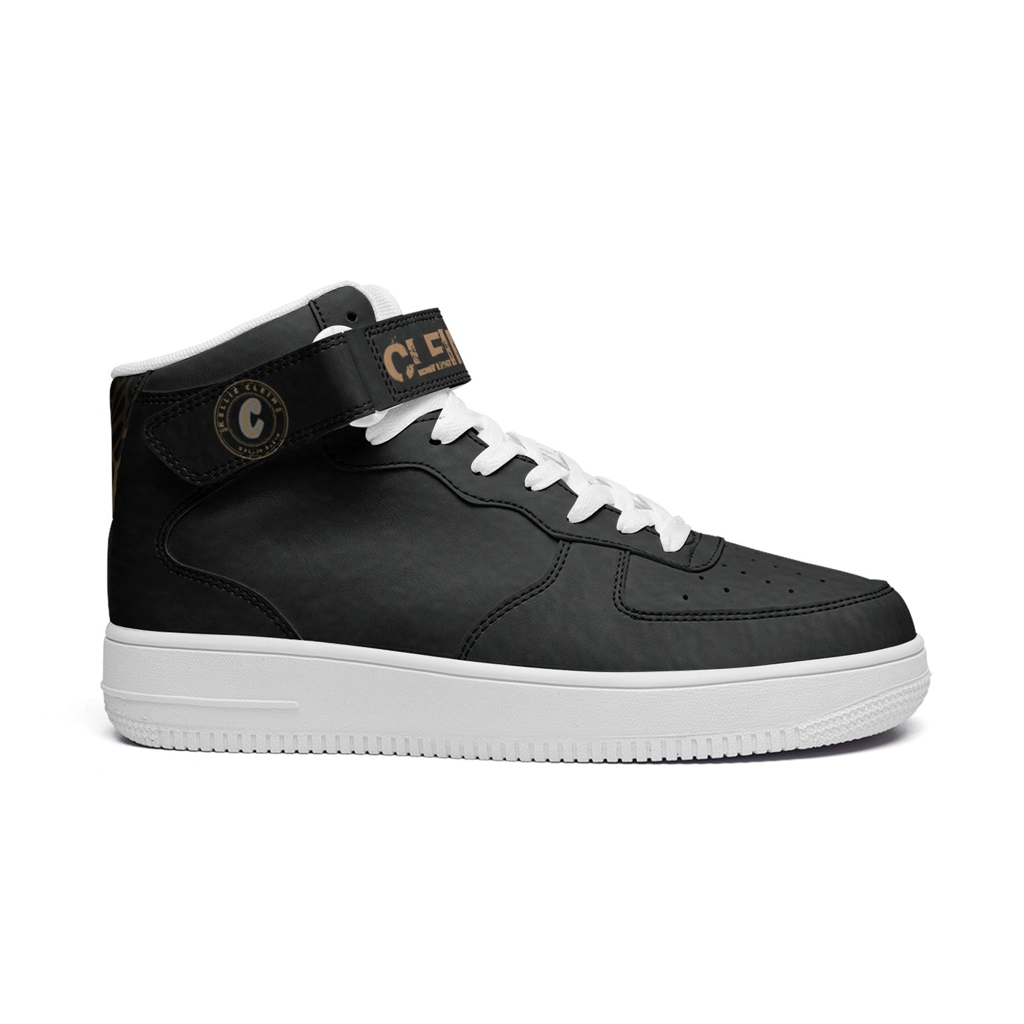 "Clein Classic Black" Unisex high Top Leather Sneakers