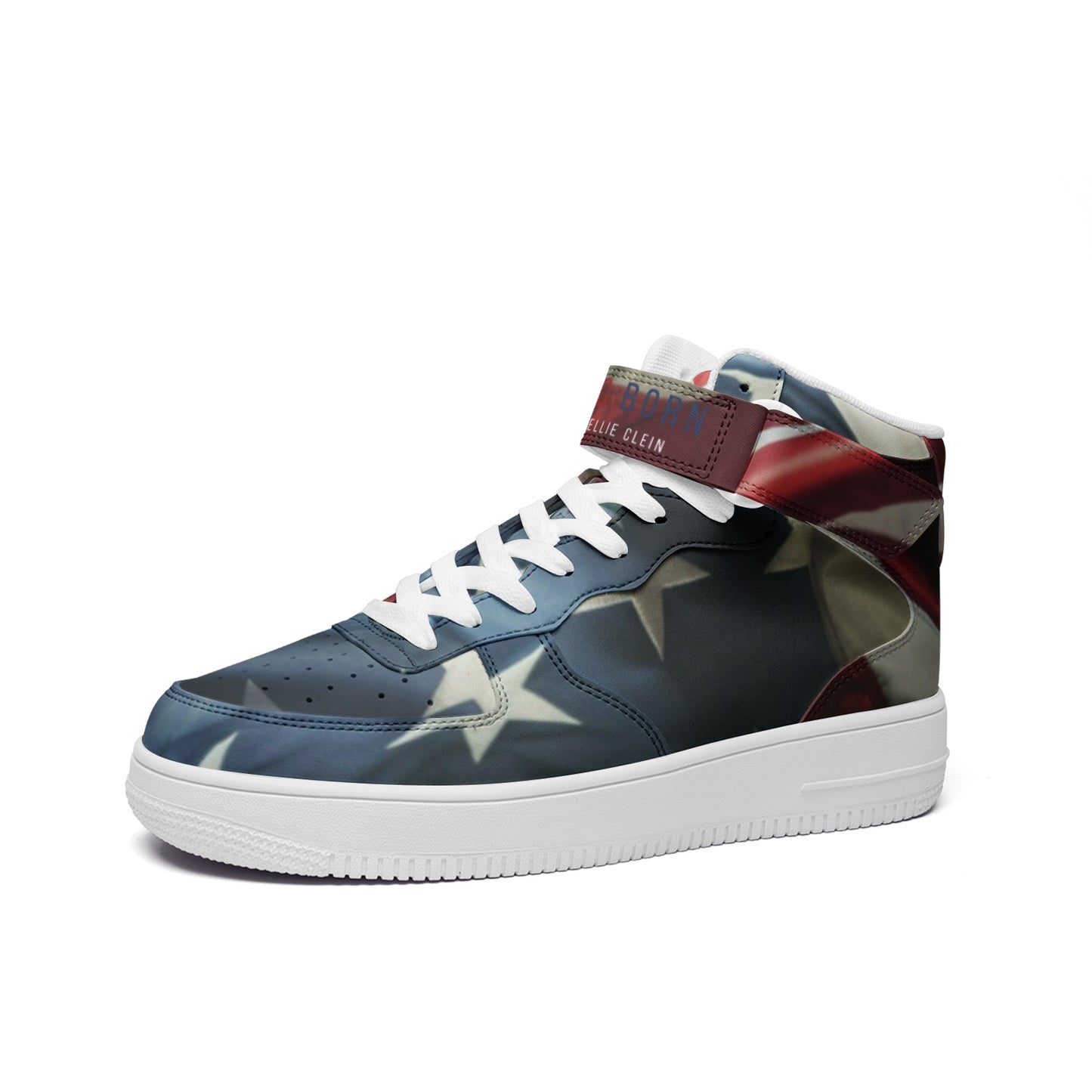 Kellie Clein "Americana"-Unisex high Top Leather Sneakers