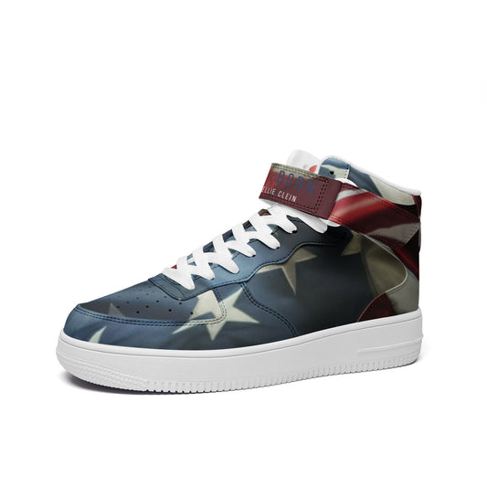 Kellie Clein "Americana"-Unisex high Top Leather Sneakers