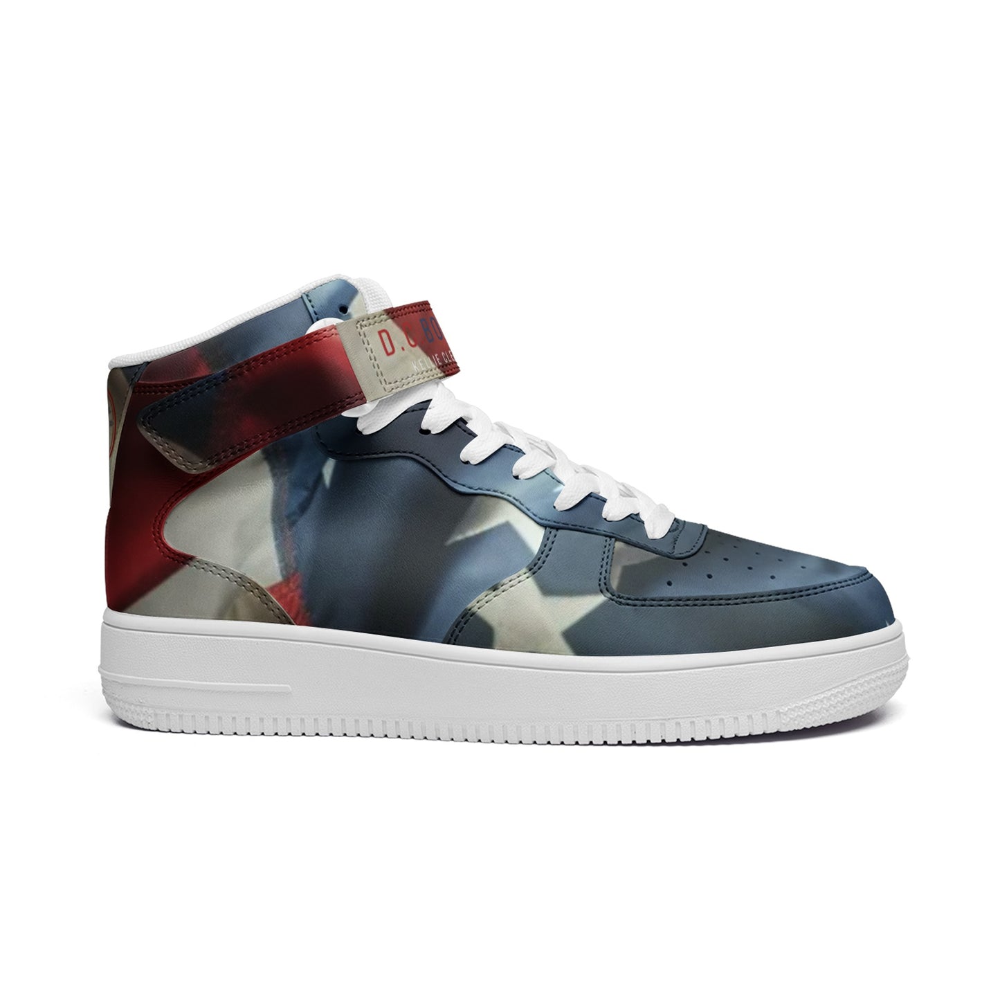 Kellie Clein "Americana"-Unisex high Top Leather Sneakers