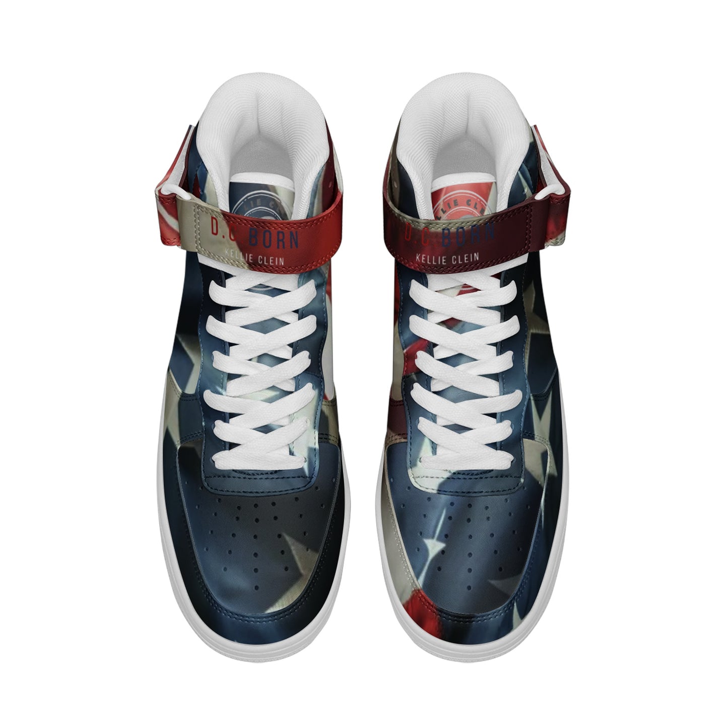 Kellie Clein "Americana"-Unisex high Top Leather Sneakers