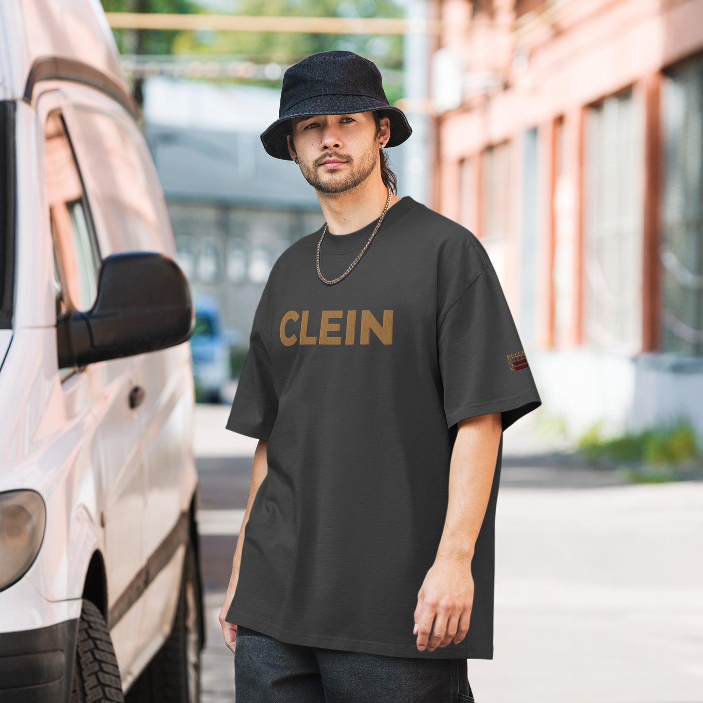 Kellie Clein Classic- Embroidered Oversized faded t-shirt