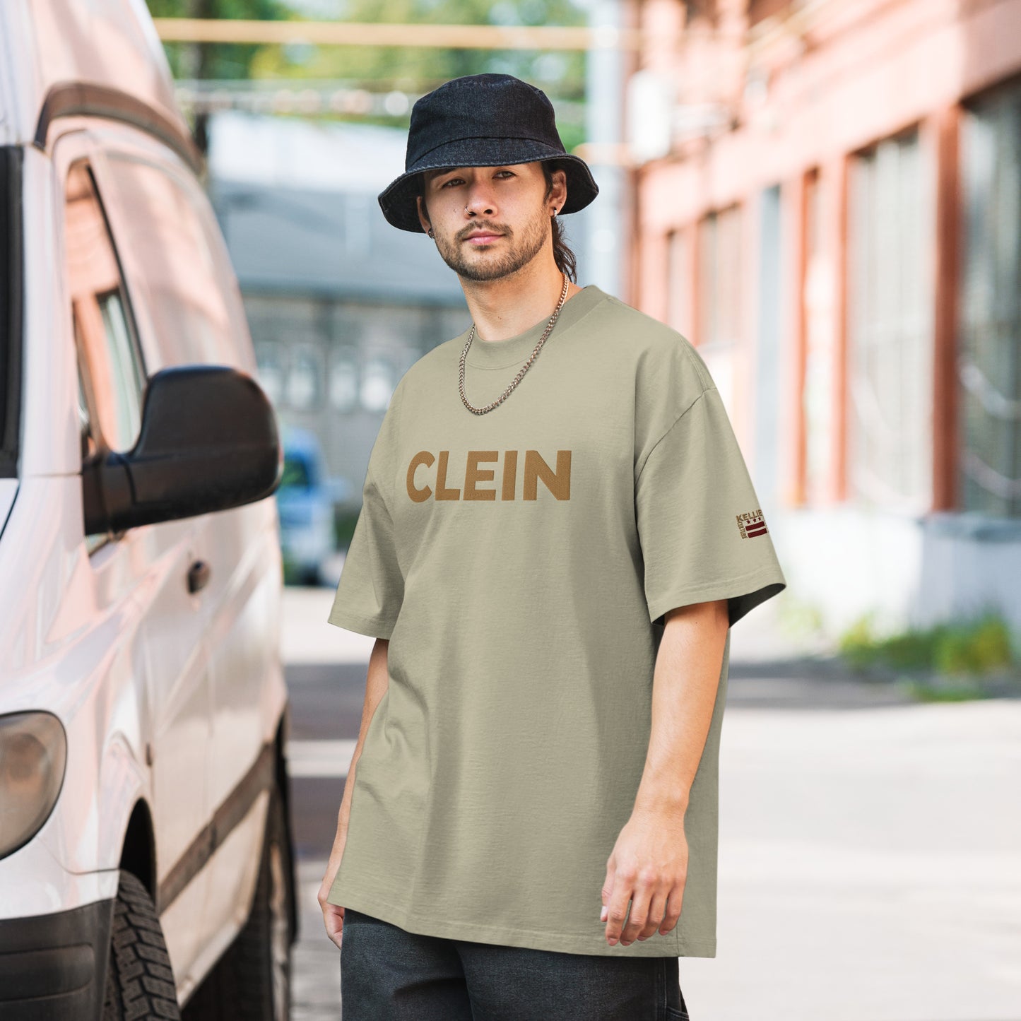 Kellie Clein Classic- Embroidered Oversized faded t-shirt