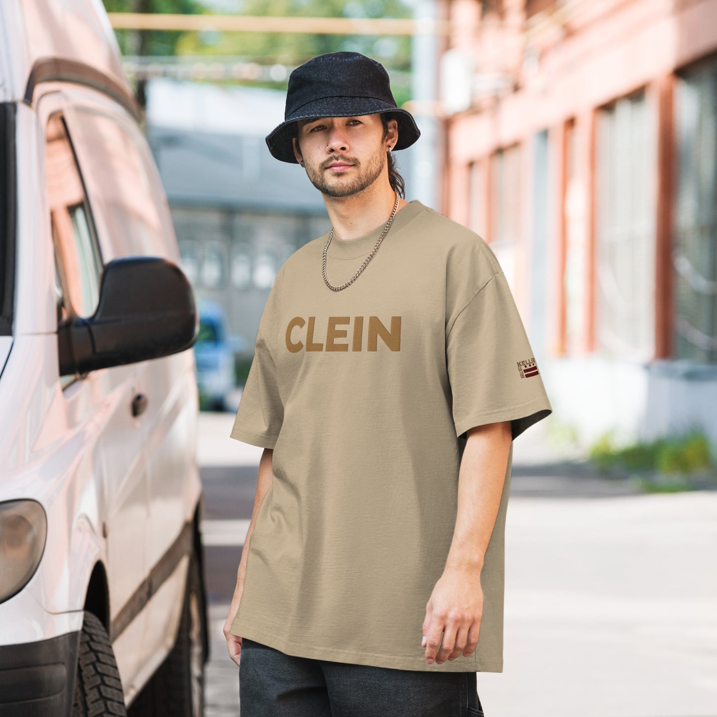 Kellie Clein Classic- Embroidered Oversized faded t-shirt