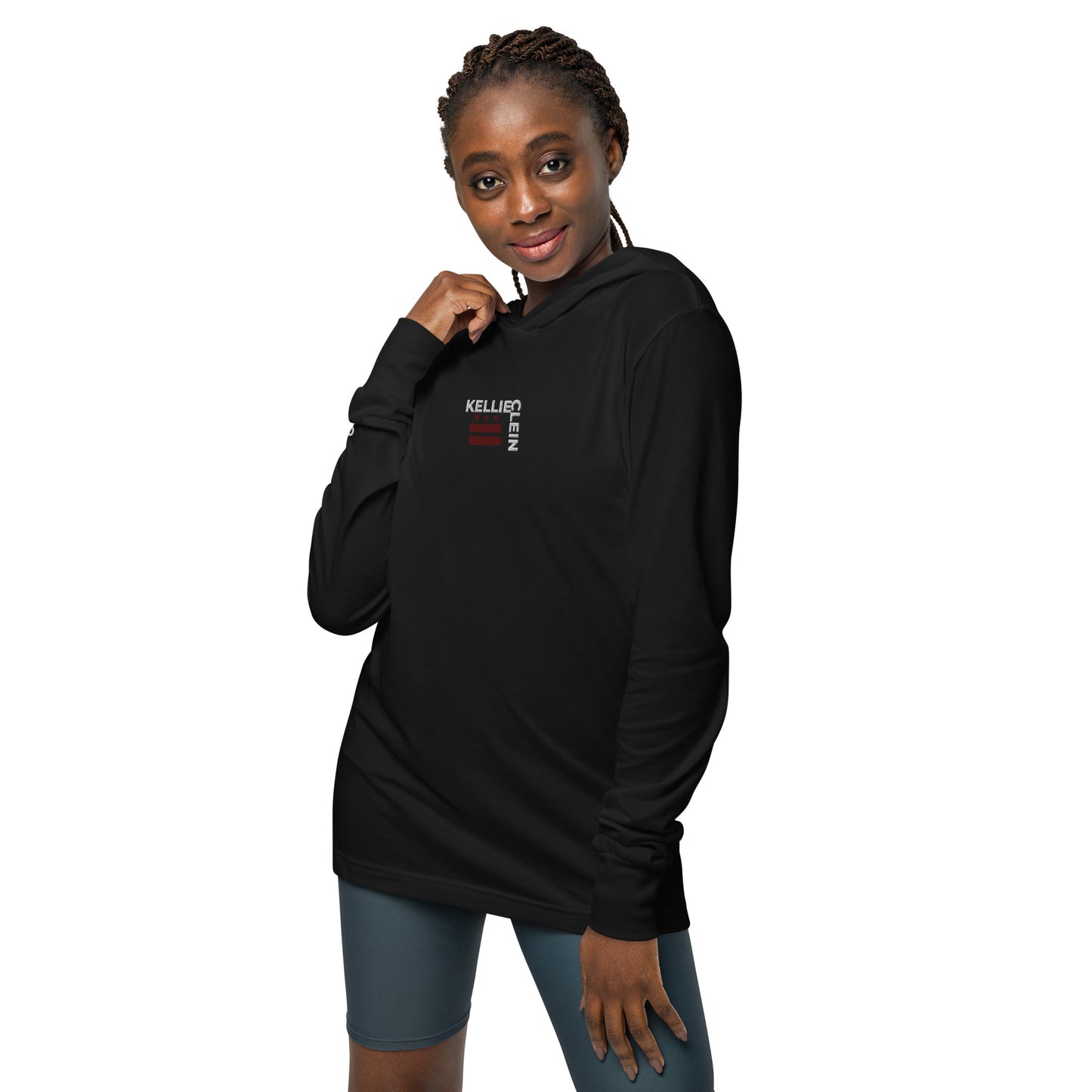 Kellie Clein- Embroidered Hooded long-sleeve tee