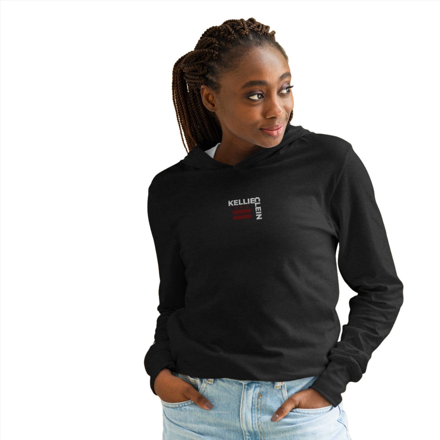 Kellie Clein- Embroidered Hooded long-sleeve tee