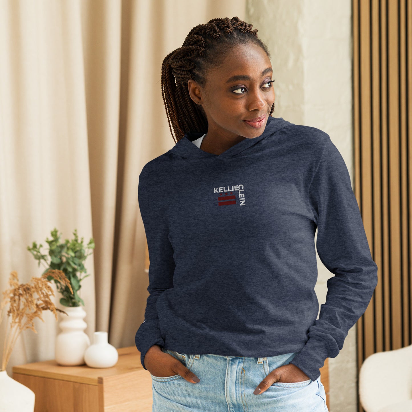 Kellie Clein- Embroidered Hooded long-sleeve tee