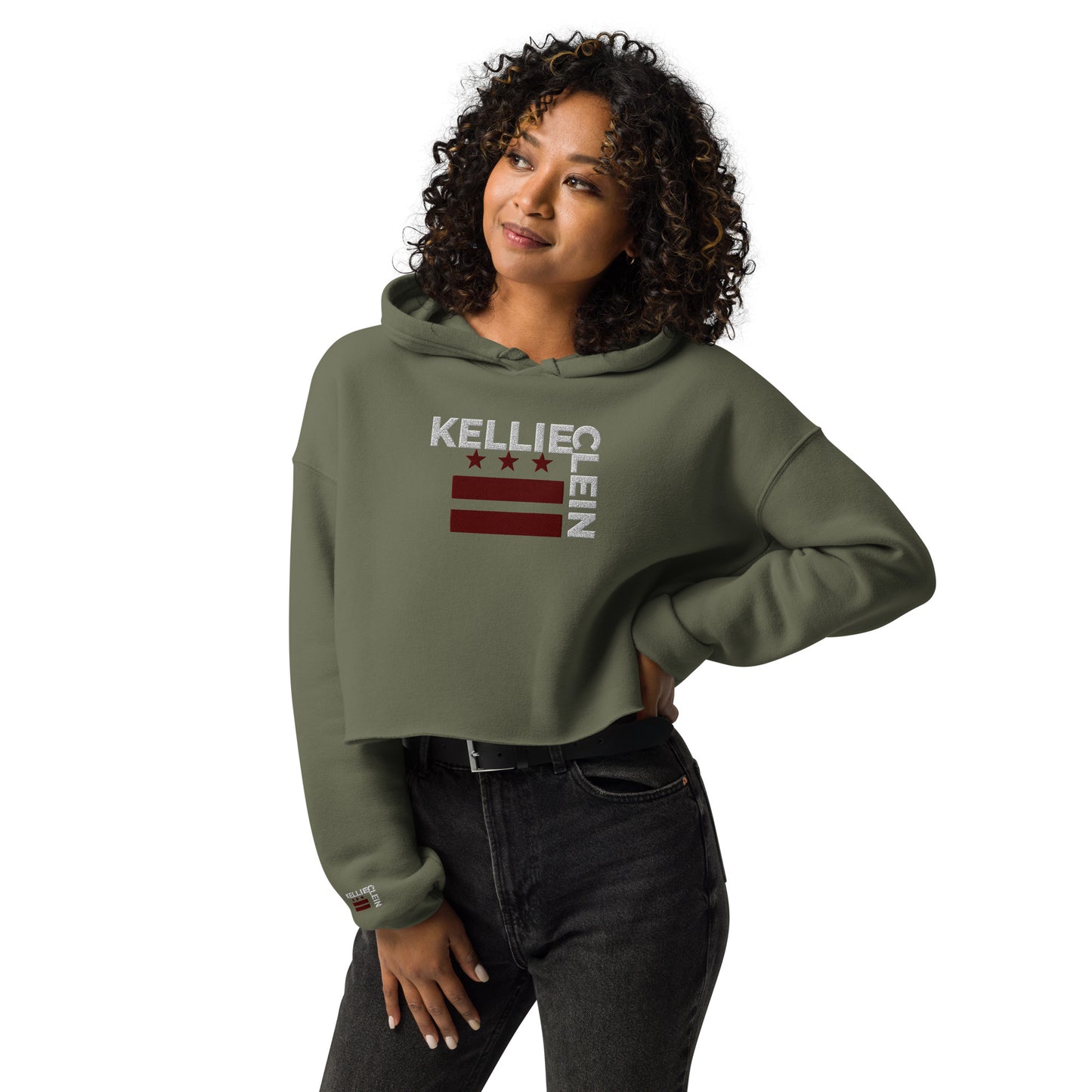 Kellie Clein- Embroidered Crop Hoodie