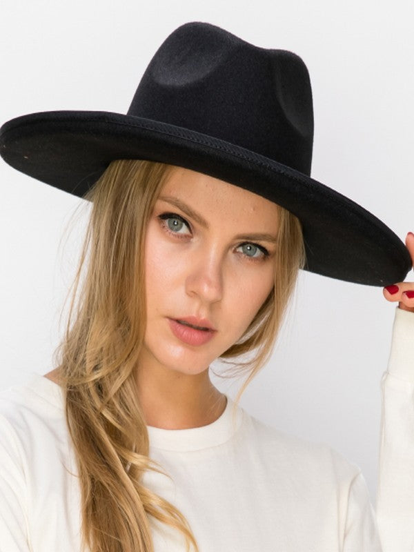 Vegan Felt Panama Upturned Brim HAT FOR WOMEN