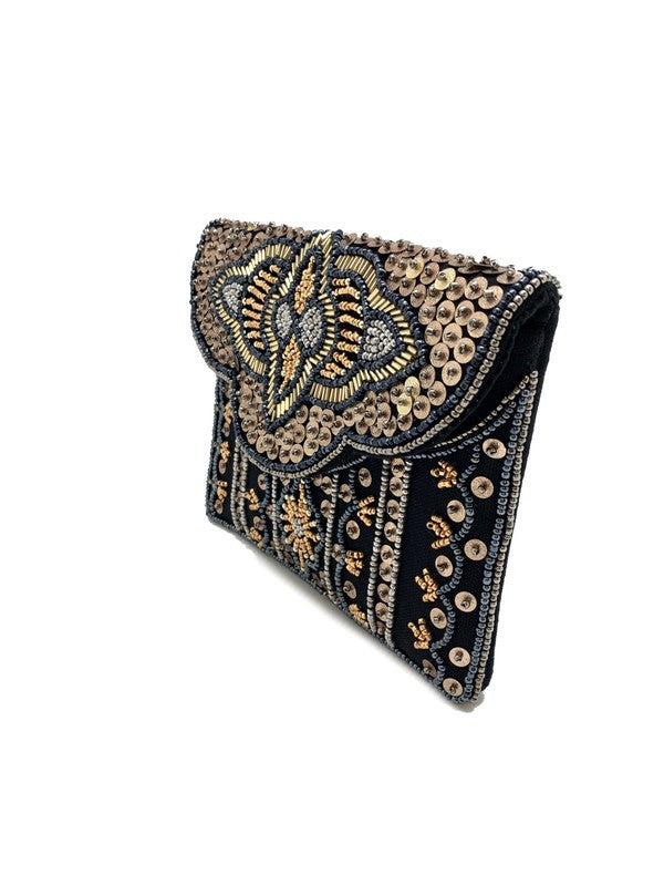 Midnight Dream Beaded Clutch Handbags LMC-103