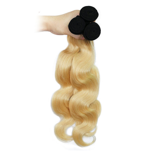 style: E - T-Color Hairpin, Inverted Hair Weave, Two-Color Hair Weave