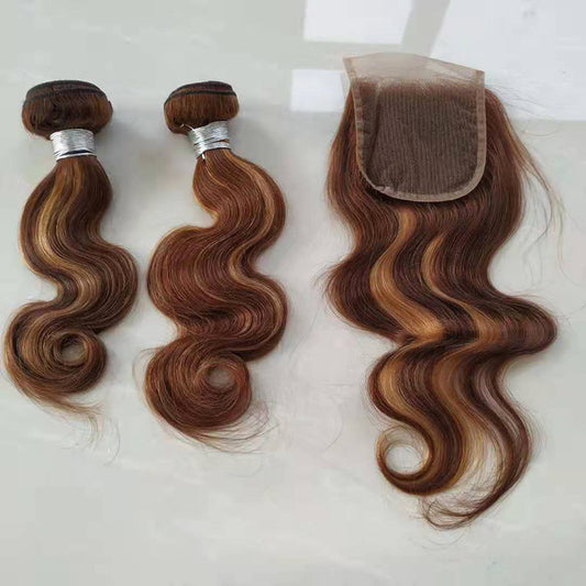 Color: 10 inches - Real Hair Weave Piano Color Hair Block Body Wave Human Hair Bundle