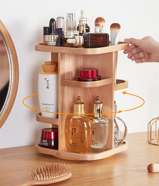 Color: 1style - Rotating Cosmetic Storage Box Dressing Table Desktop Storage Rack