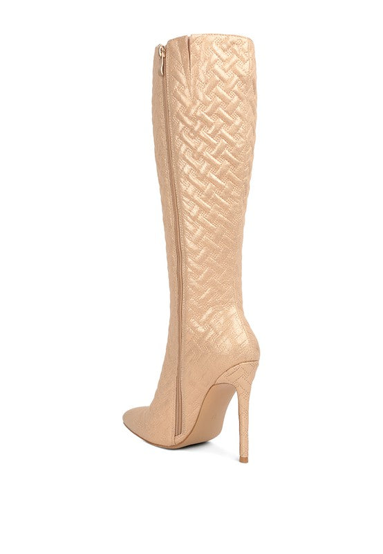 Tinkles Quilted High Heeled Calf Boots