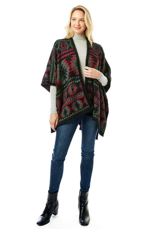 Women's Aztec Pattern Ruana