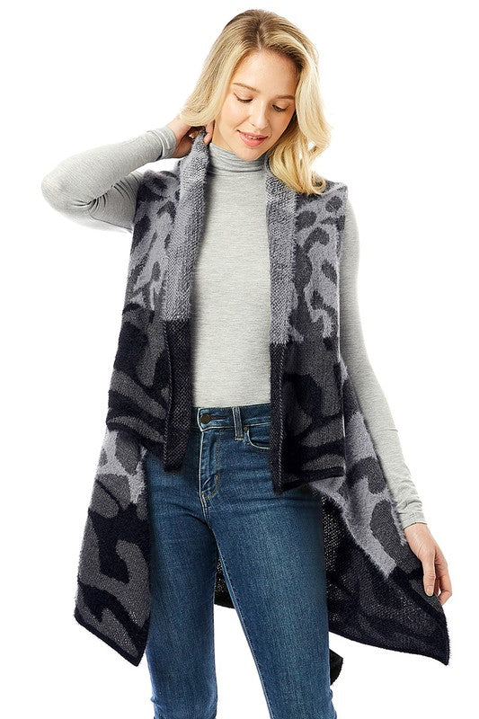 Women's Fuzzy Animal Print Vest