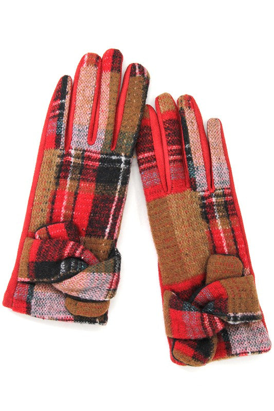 Women's Multi Plaid Pattern Smart Touch Gloves