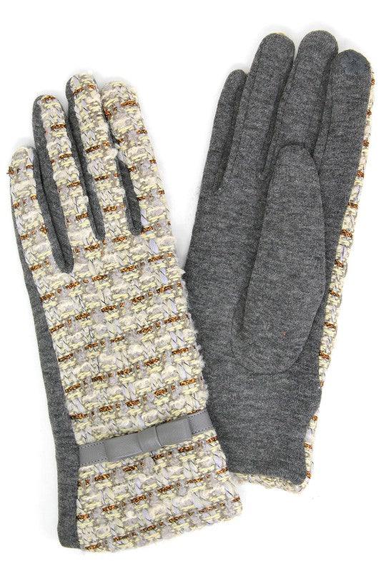 Women's Lurex Tweed Smart Touch Gloves