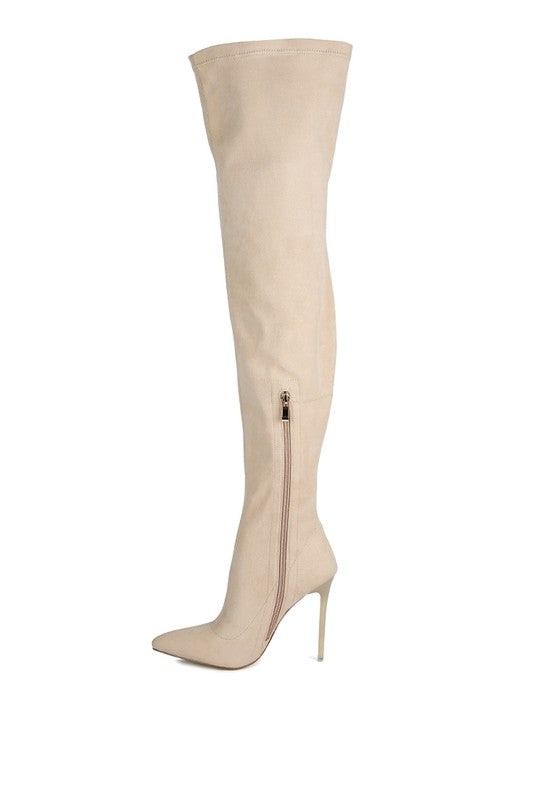 Atelier Stretch Faux Suede Stiletto Long Boots