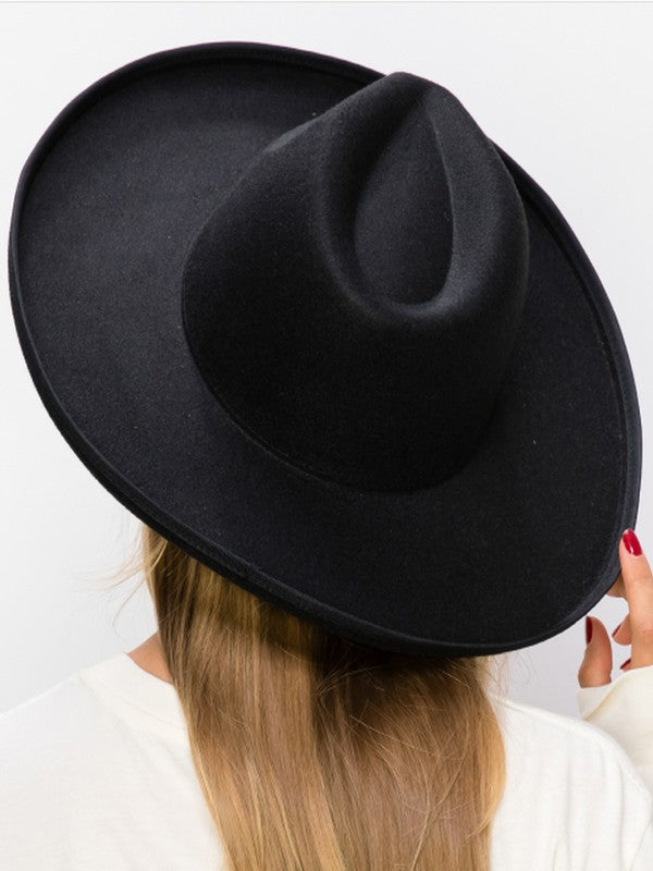 Vegan Felt Panama Upturned Brim HAT FOR WOMEN